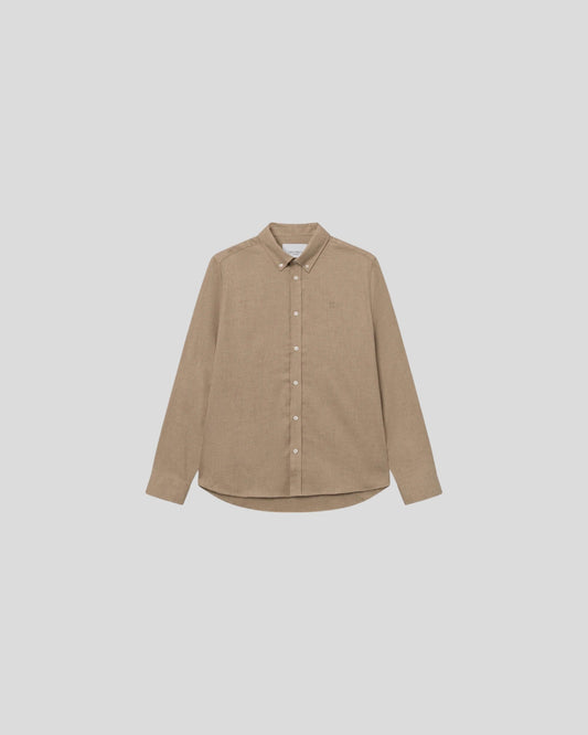 Les Deux || Desert Shirt - Dark Sand Melange Les Deux