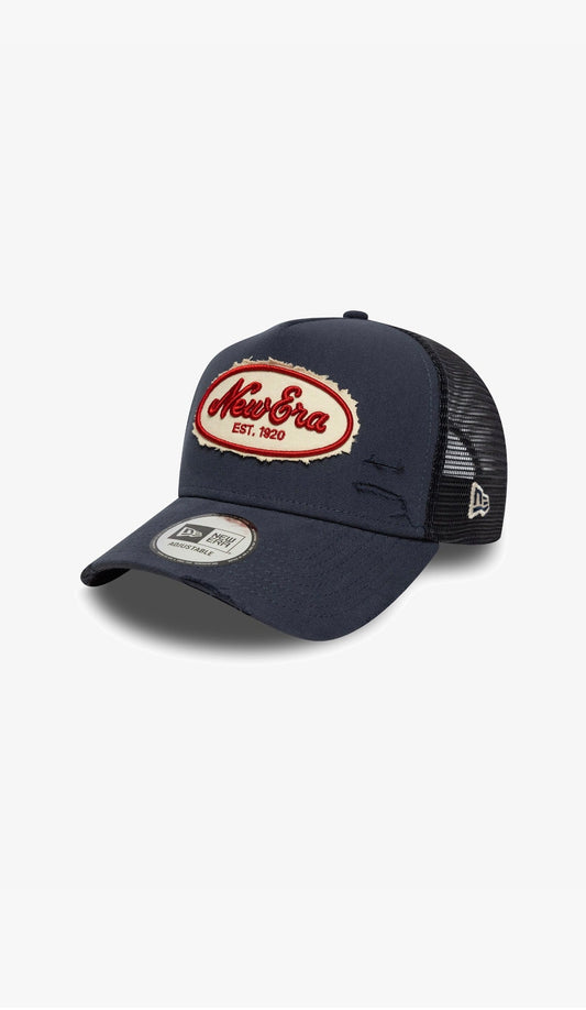 New Era || Oval Canvas Distress Trucker - Navy - M’ New Era