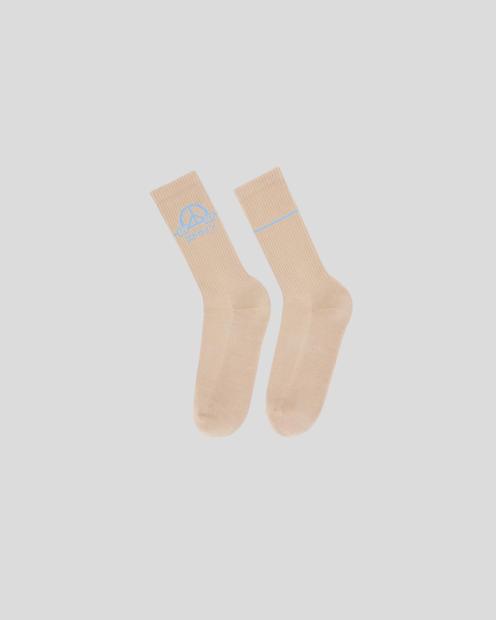 Edwin || Peace Socks - Beige Garment Washed