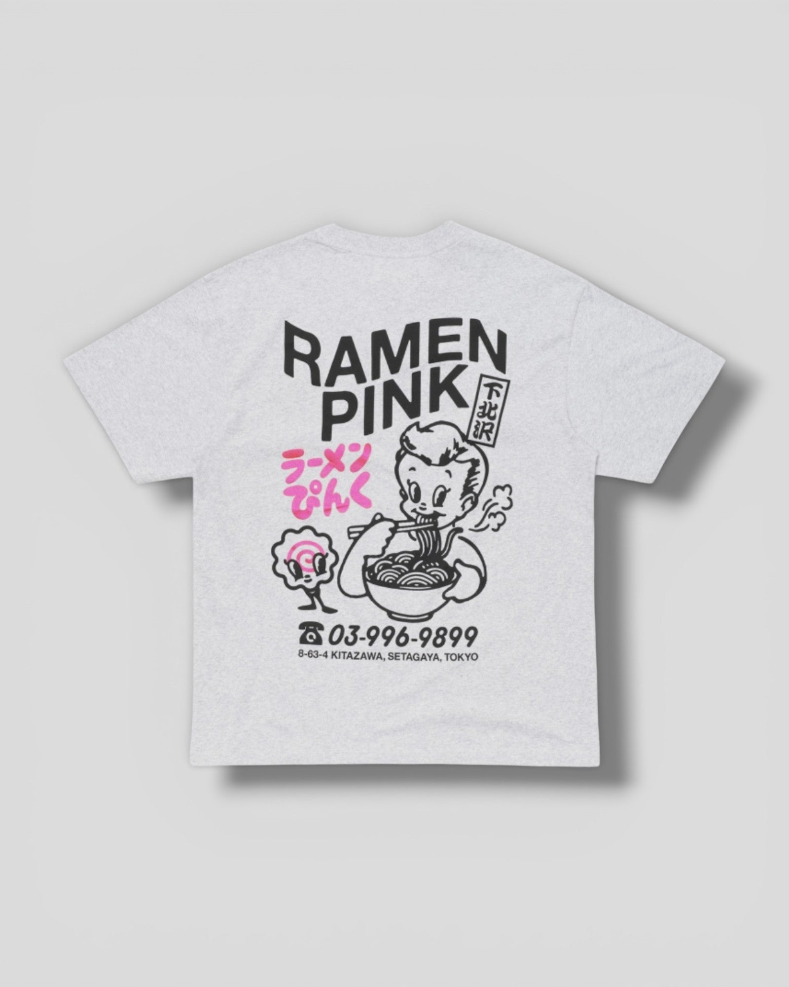 Edwin || Ramen Pink TS - Grey Marl garment washed - M’ Edwin