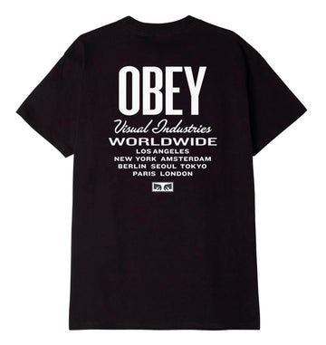 OBEY || VISUAL IND. WOLDWIDE T-SHIRT || BLACK