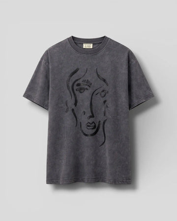Gouache || Portrait SS Tee - Whased Black Gouache