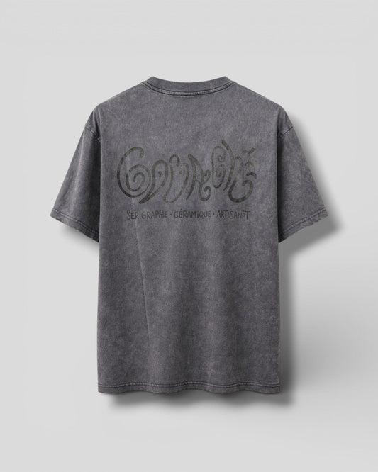 Gouache || Portrait SS Tee - Whased Black Gouache