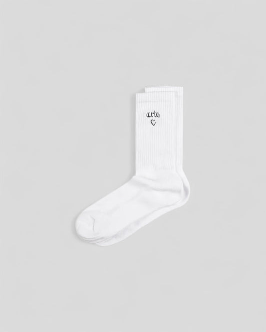 Arte || Heart logo Socks - White - M’ Arte