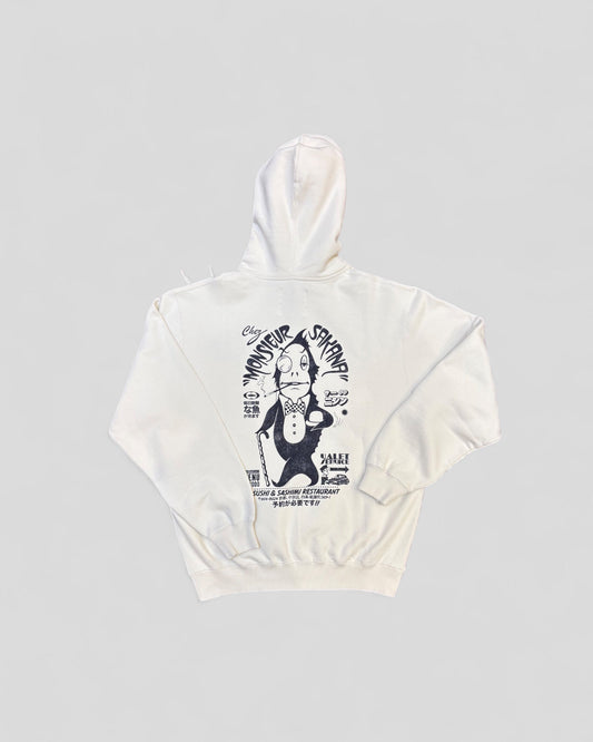 Edwin || Monsieur Sakana Hoodie Sweat - Whisper White - M’ Edwin