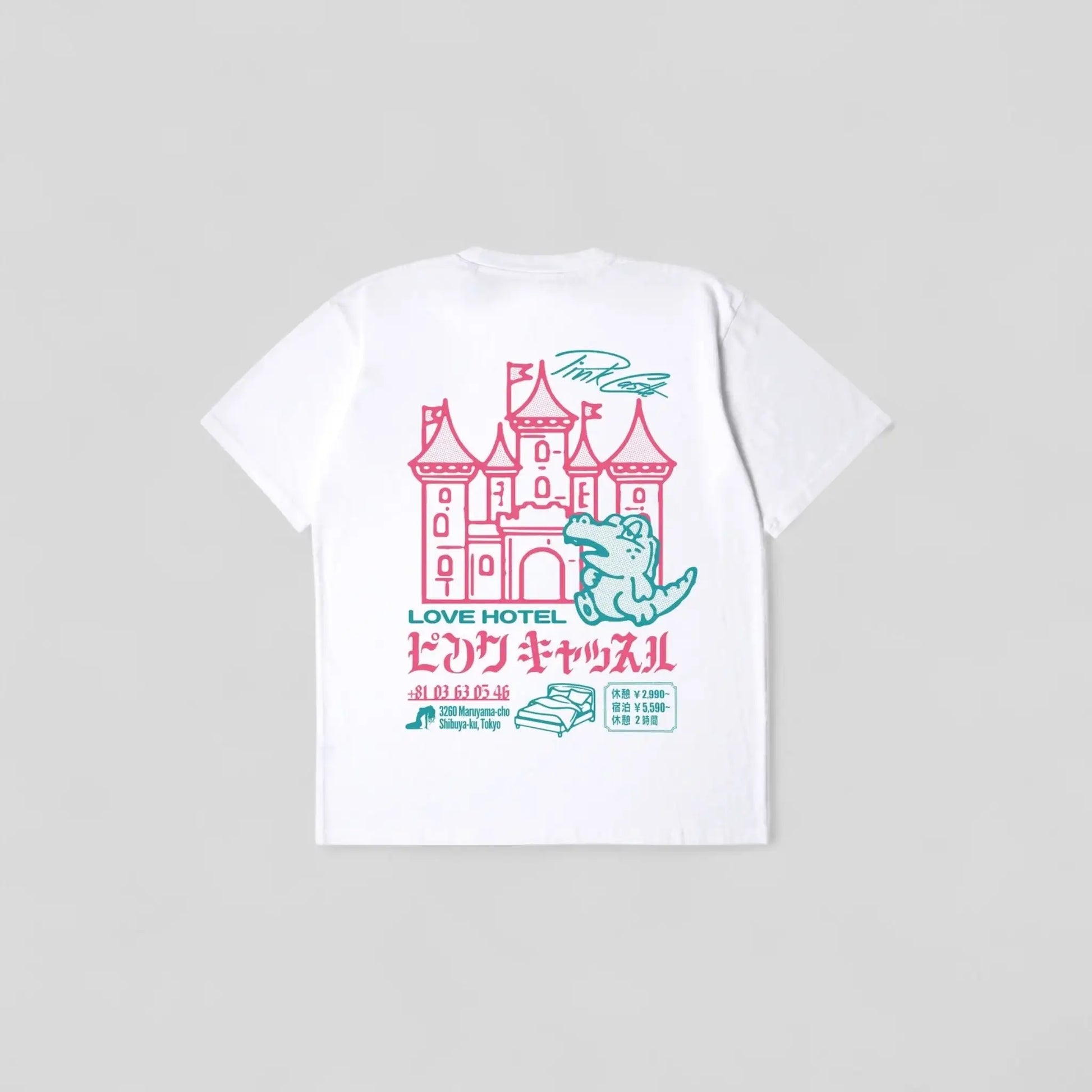 Edwin || Pink Castle TS - White Garment Washed - M" Edwin