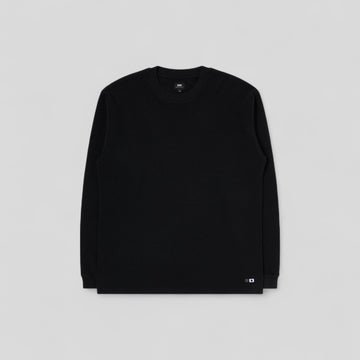Edwin || Waffle Dizzy TS LS - Black Garment Dyed - M" Edwin