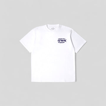 Edwin || Monsieur Sakana TS - White Garment Washed - M" Edwin