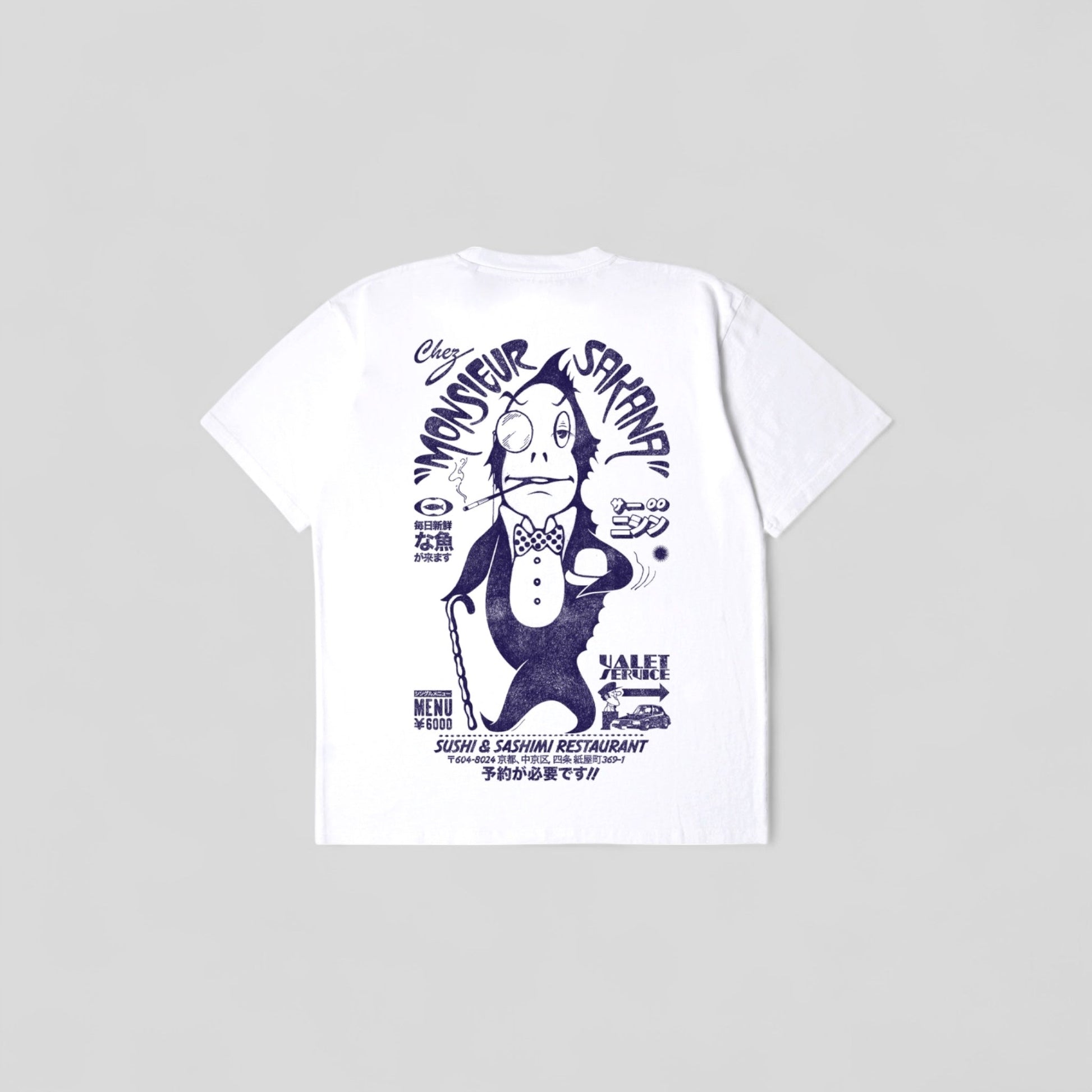 Edwin || Monsieur Sakana TS - White Garment Washed - M" Edwin