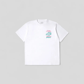 Edwin || Pink Castle TS - White Garment Washed - M" Edwin