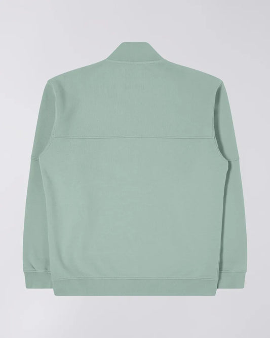 Edwin || Koji Half Zip Sweat Heavy Brushed Inside Felpa || Iceberg Green Edwin