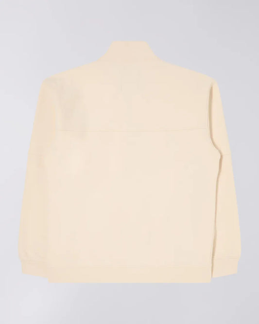 Edwin || Koji Half Zip Sweat Heavy Brushed Inside Felpa || White Cream Edwin