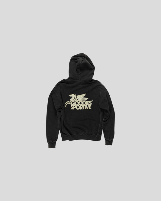 Goodies Sportive || Vintage Pegasus Hoodie - Black Stone Goodies Sportive