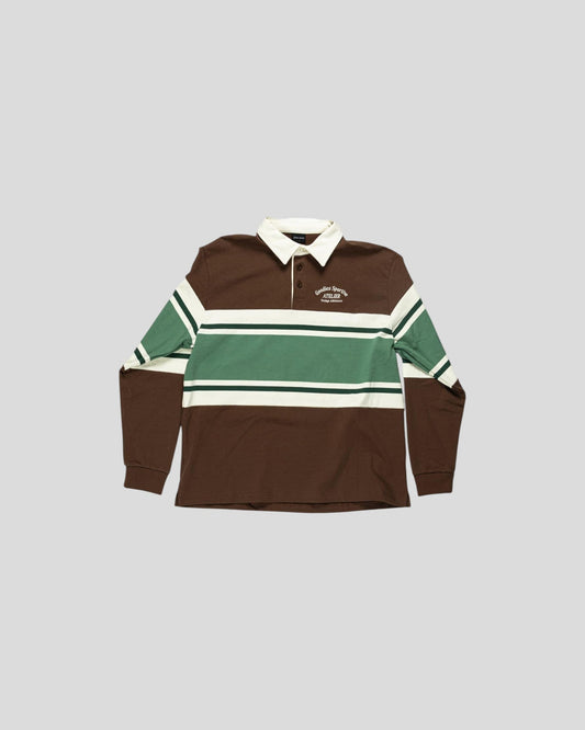 Goodies Sportive || Truffle Heavy Weight Polo - Ecru / Green Goodies Sportive