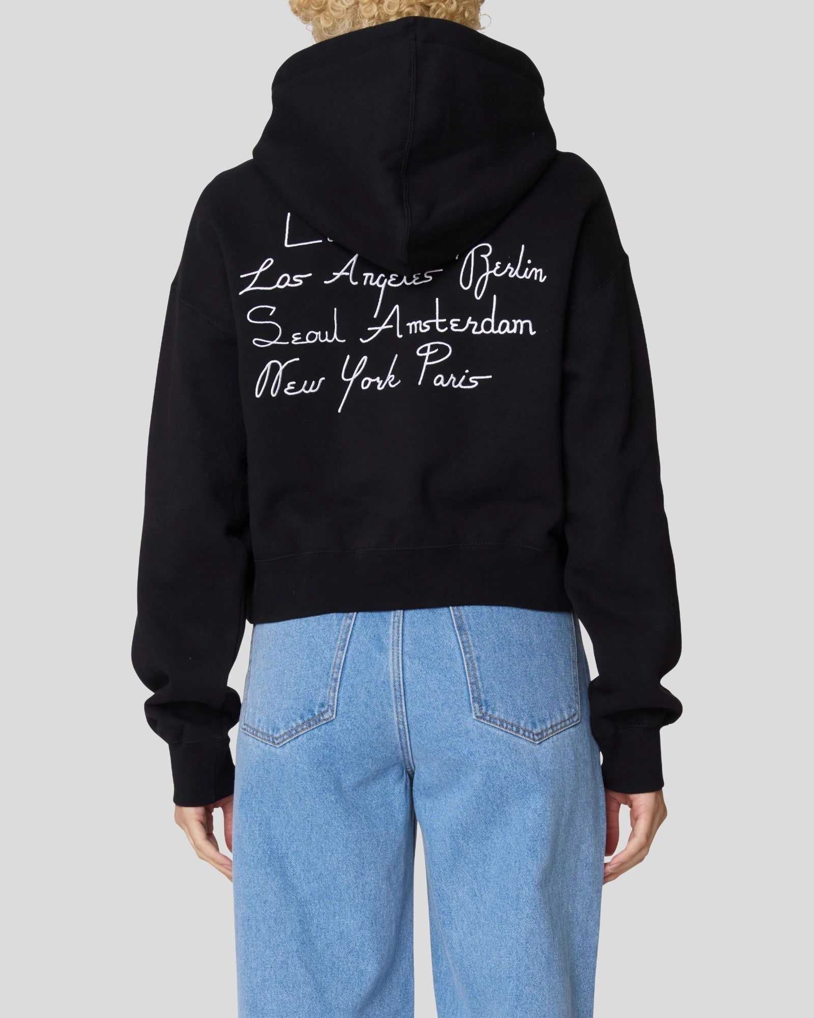 Obey || Cities Cropped Hoodie  - Black Obey