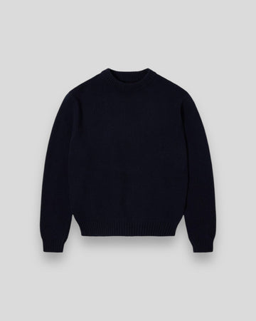Edwin || Ellis Sweater - Navy / Off White Garment Washed - M’ Edwin