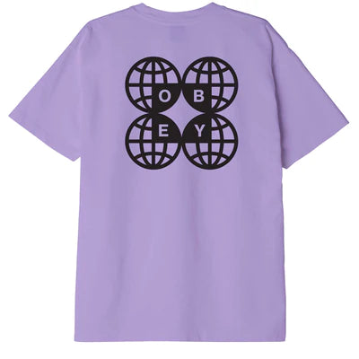 OBEY || AROUND THE WORLD TEE ~￼DIGITAL LAVANDER Obey