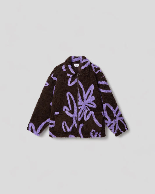 Obey || Portions Sherpa Jacket || Java Brown Multi Obey