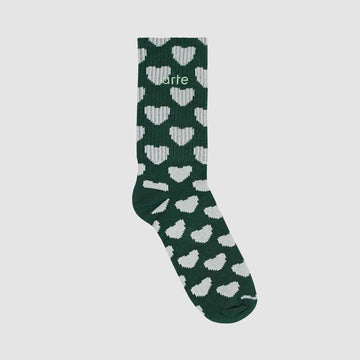 ARTE || Allover Socks Logo || Green/Cream