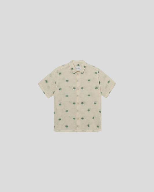 Les Deux || Ira SS Shirt - Ivory/ Vintage green Les Deux