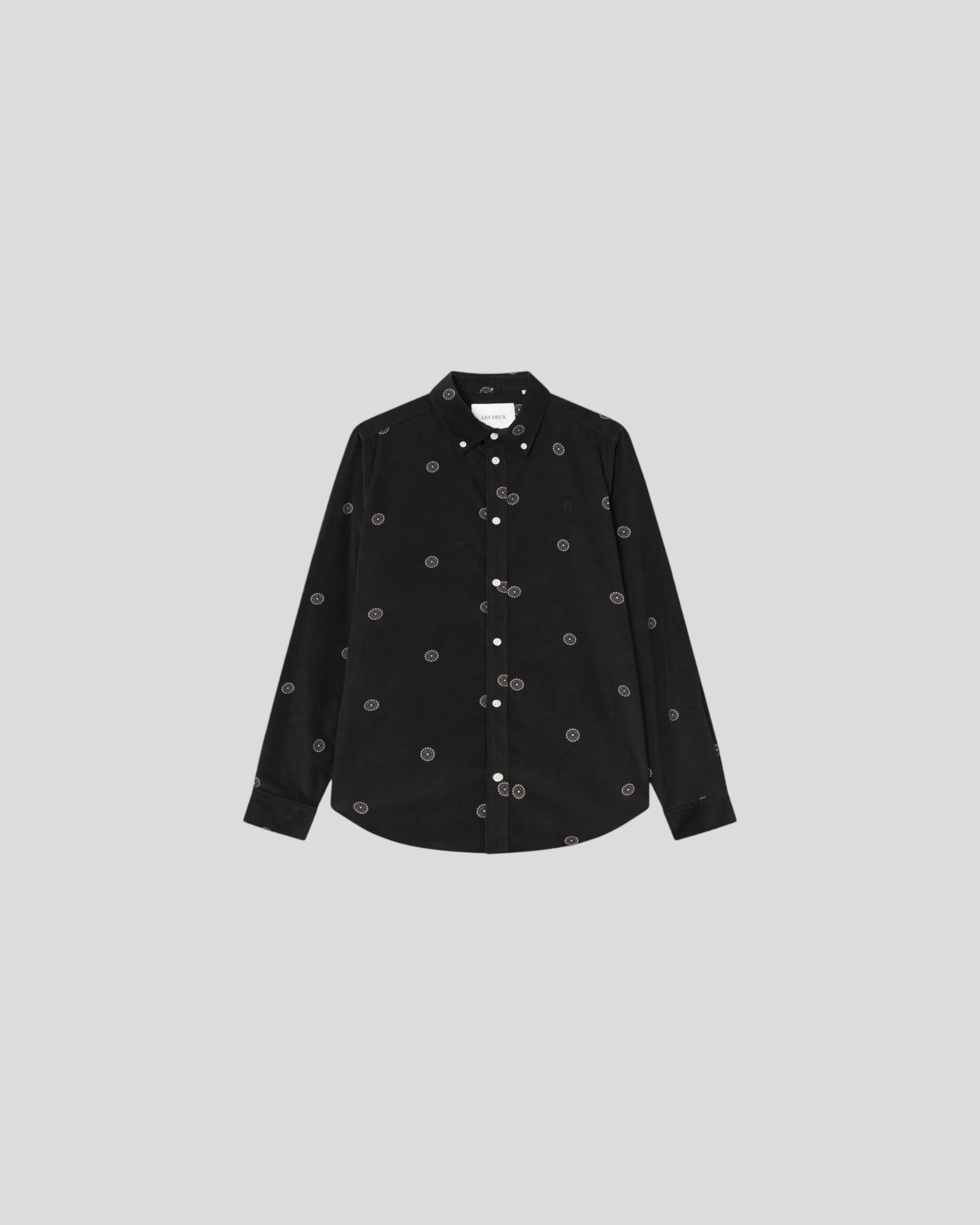 Les Deux || Kristian AOP Corduroy Shirt - Black Les Deux