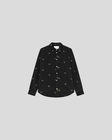Les Deux || Kristian AOP Corduroy Shirt - Black Les Deux