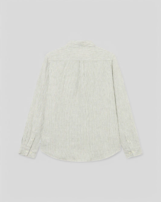 Les Deux || Kristian Linen B.D Shirt - Light Ivory/ Lichen Green