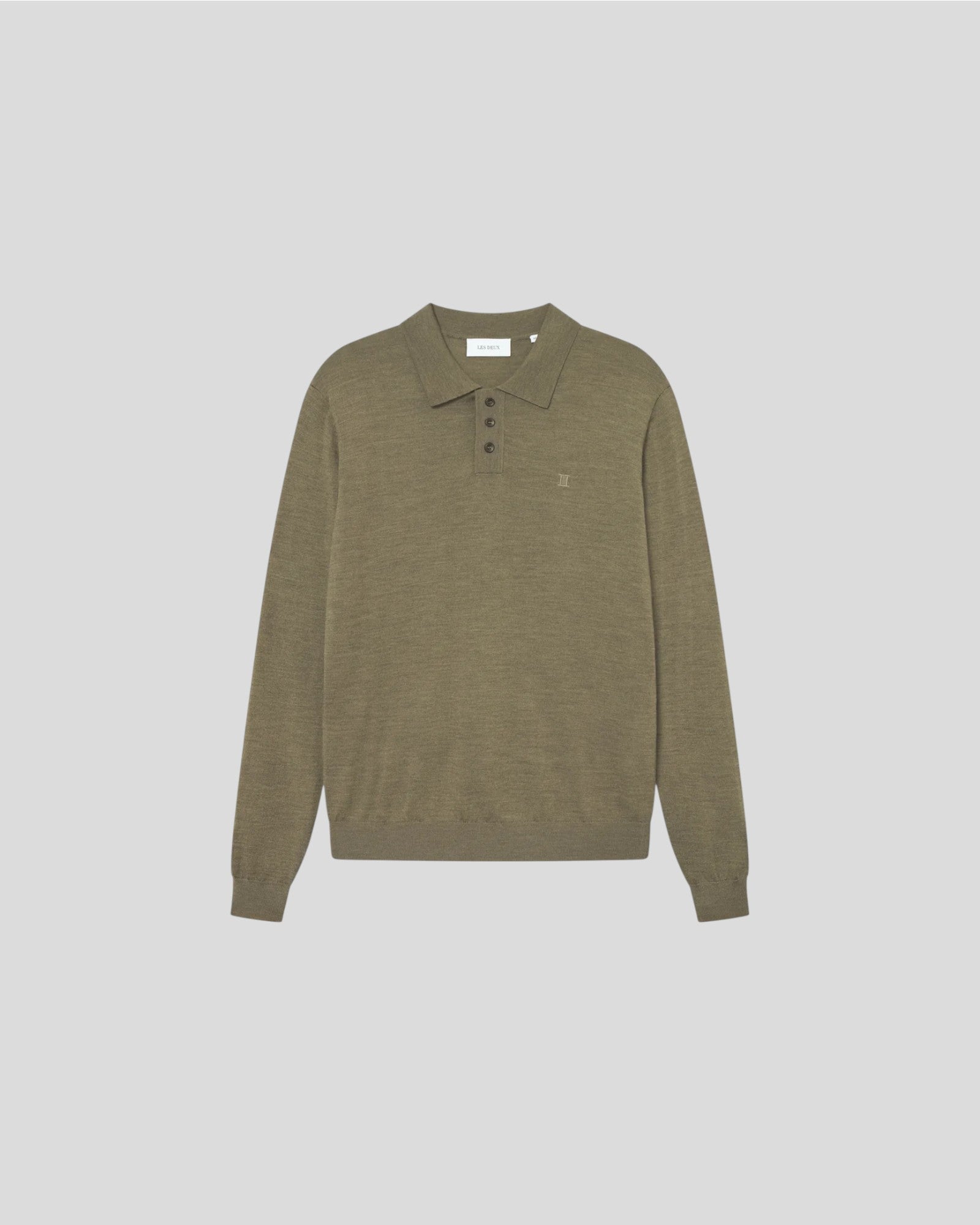 Les Deux || Greyson Merino Polo Knit - Military Olive Les Deux