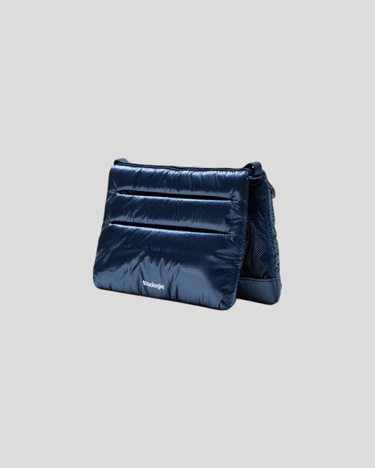 Topologie || Puffer Flat Sacoche Small - Marine Blue Metallic Topologie
