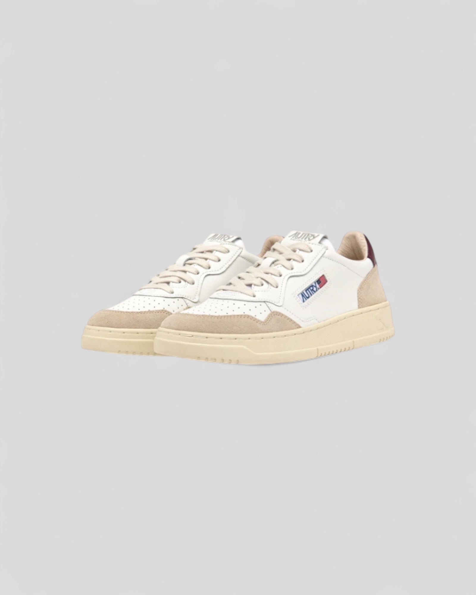 Autry || Medalist LS03 - Leat/Suede Wht/Wine - M’ Autry