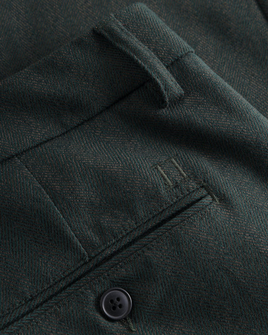 Les Deux || Como Herringbone Suit Pants - Pine Green Les Deux