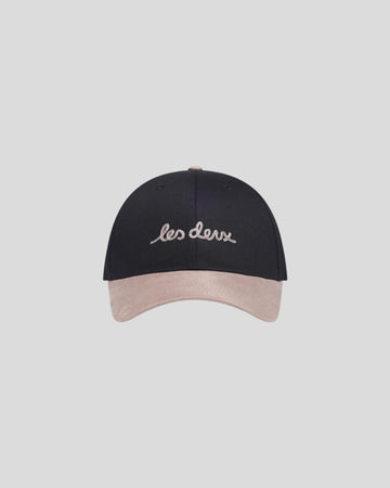 Les Deux || Brad Contrast Suede Baseball Cap - Black Les Deux