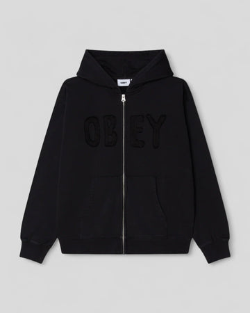 Obey || Studios Faded  Hood - Digital Black Faded Wash - M’ Obey