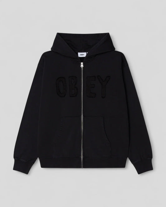 Obey || Studios Faded  Hood - Digital Black Faded Wash - M’ Obey