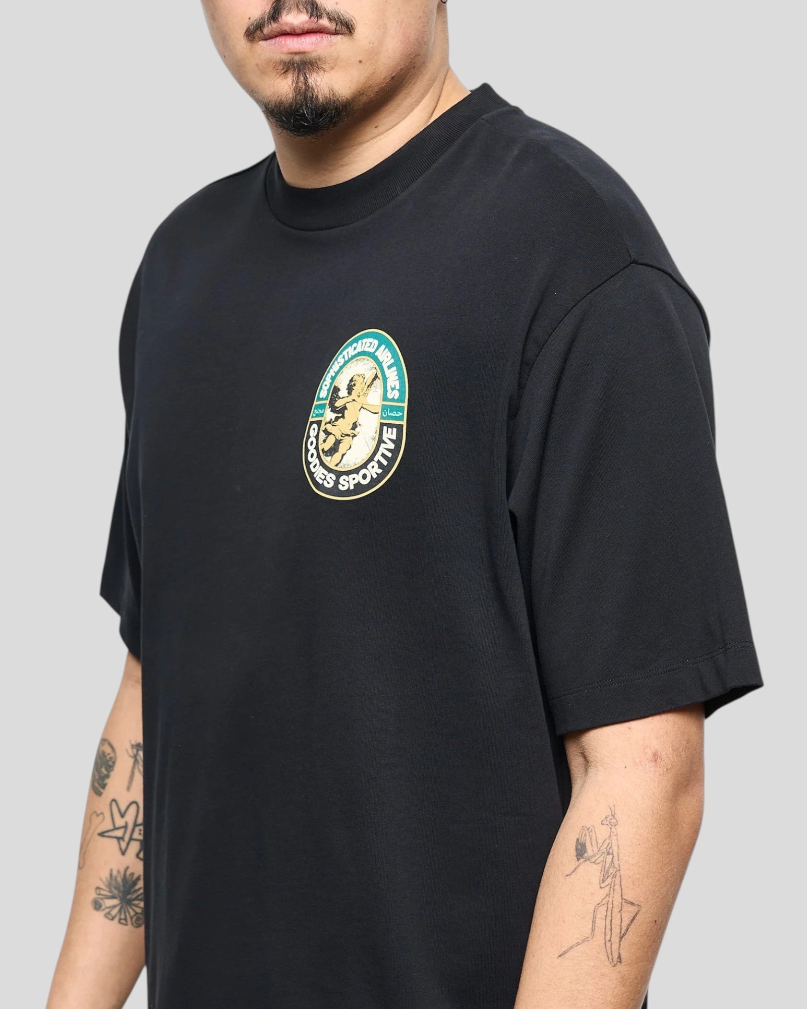 Goodies Sportive || Sophisticated Airlines Tee - Black Goodies Sportive