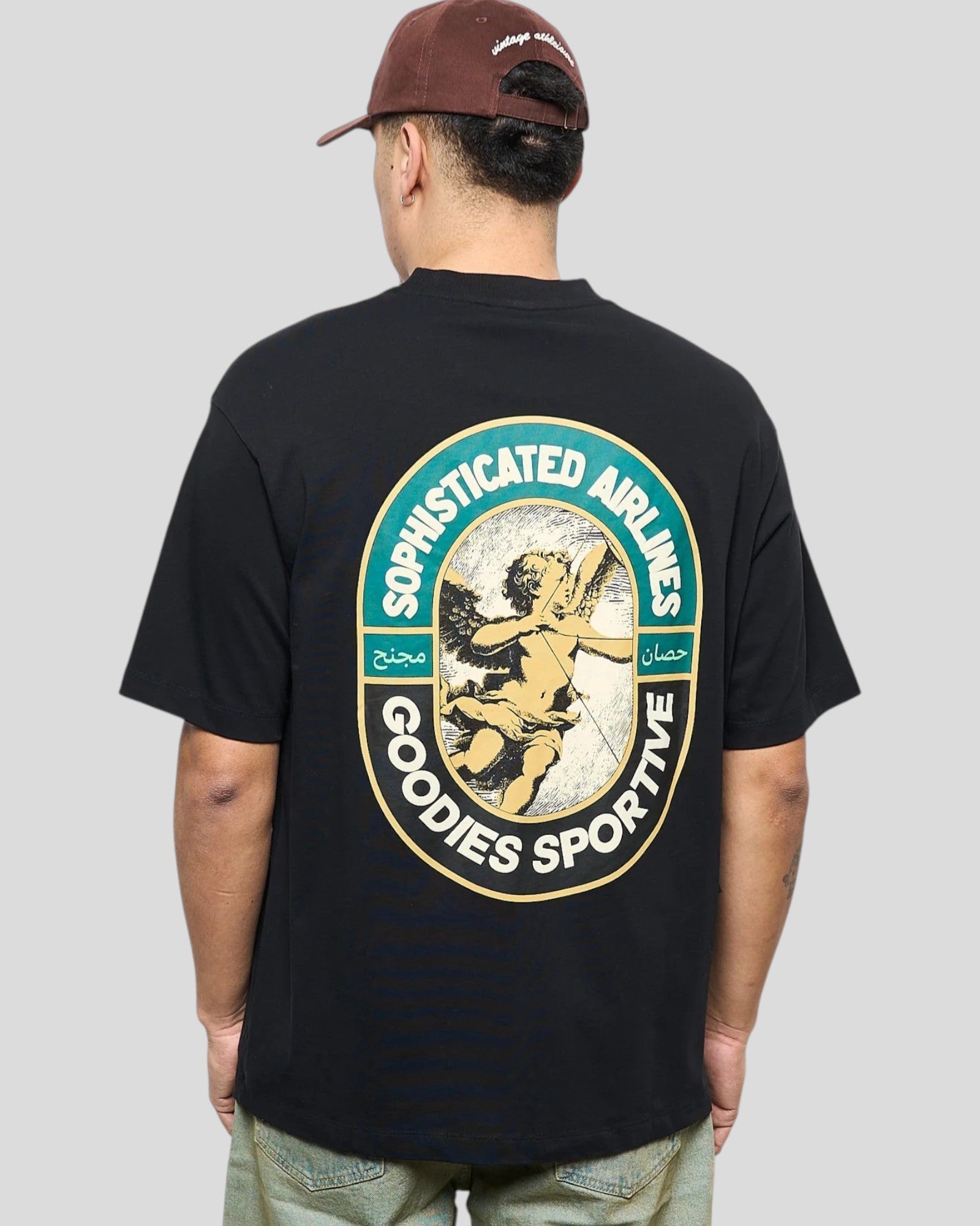 Goodies Sportive || Sophisticated Airlines Tee - Black Goodies Sportive