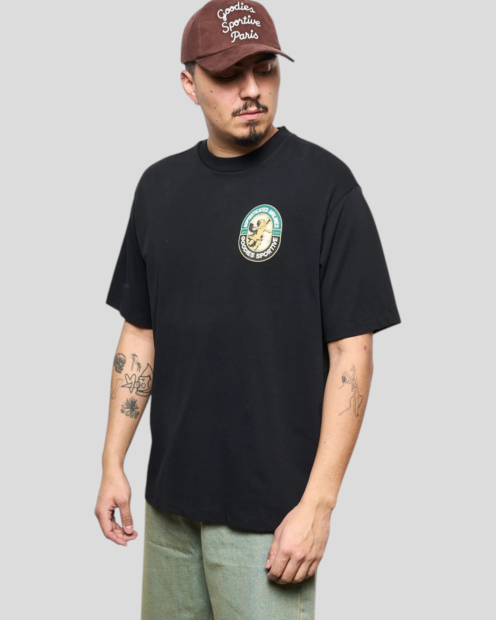 Goodies Sportive || Sophisticated Airlines Tee - Black Goodies Sportive