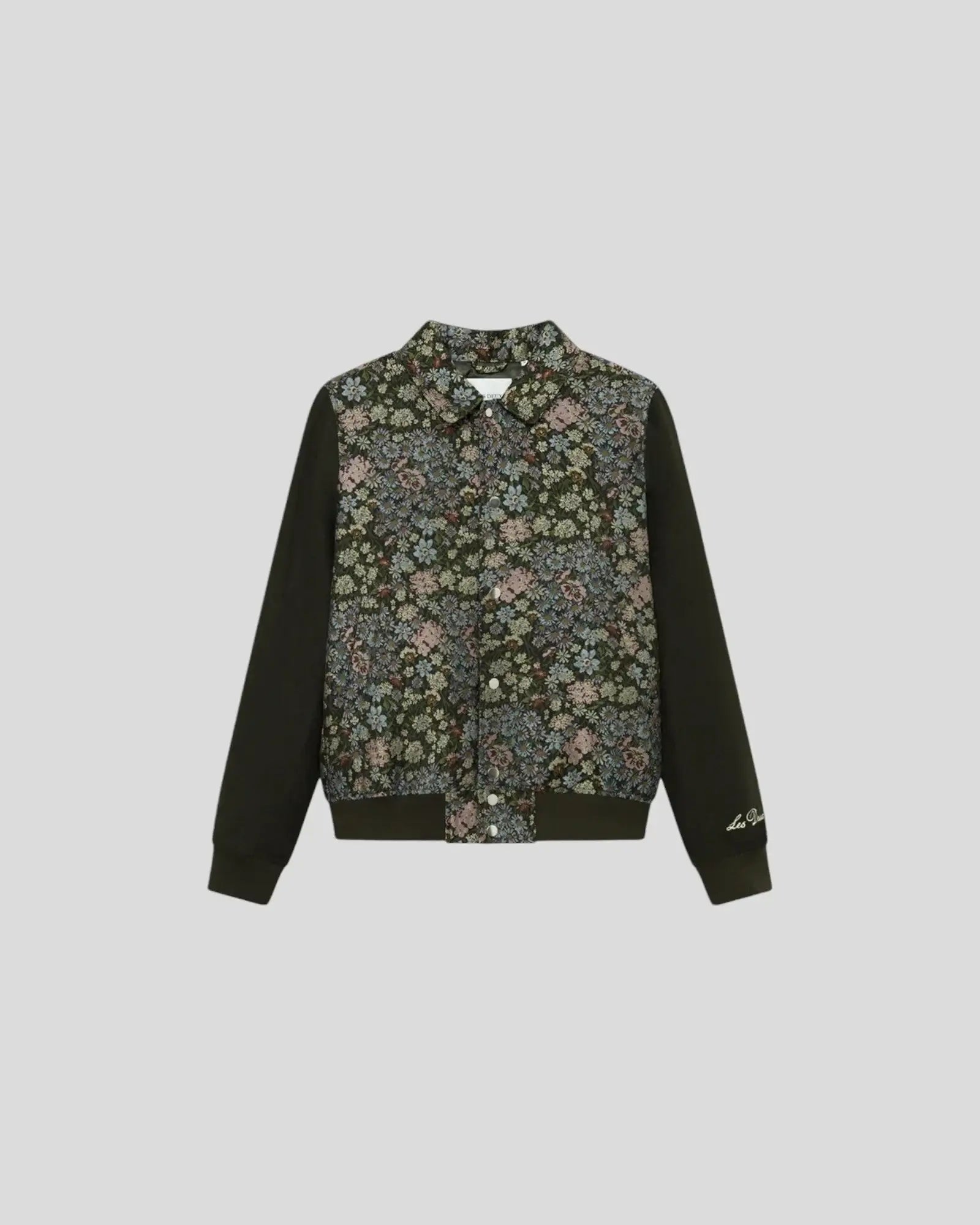 Les Deux || Noah Jacquard Varsity Jacket - Rosin/ Chive green Les Deux