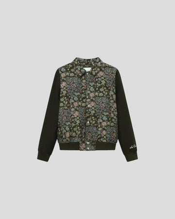 Les Deux || Noah Jacquard Varsity Jacket - Rosin/ Chive green Les Deux
