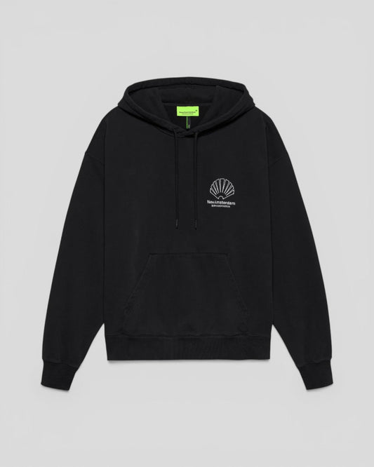New Amsterdam || Logo Hoodie - Black/ White - M’ New Amsterdam Surf Association