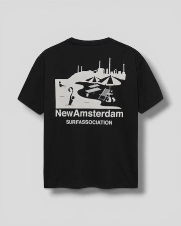 New Amsterdam || Beach Sign Tee - Black -M' New Amsterdam Surf Association