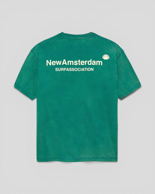 New Amsterdam || Logo Tee - Sea Green/Butter Yellow  -M' New Amsterdam Surf Association