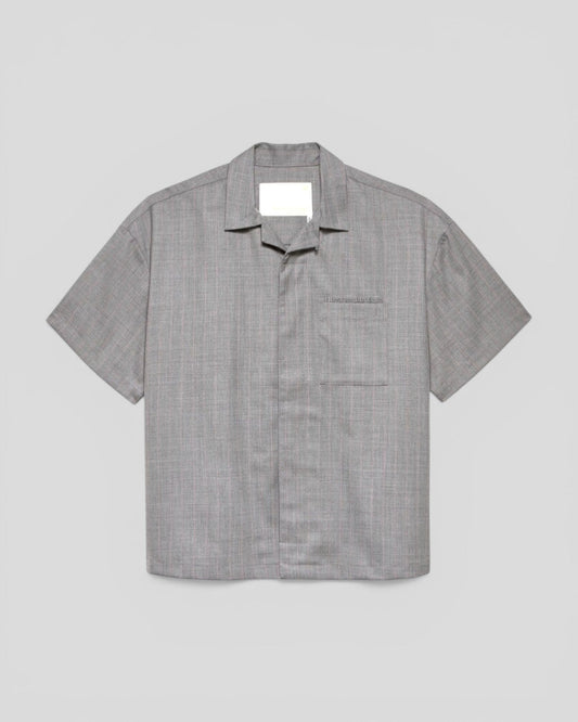 New Amsterdam || Wijk Shirt Wool - Grey/Pink Pinstripes - M’ New Amsterdam Surf Association