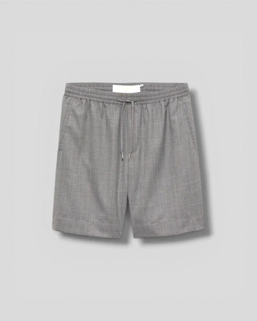 New Amsterdam || Wool Work Shorts - Grey/Pink Pinstripes - M’ New Amsterdam Surf Association
