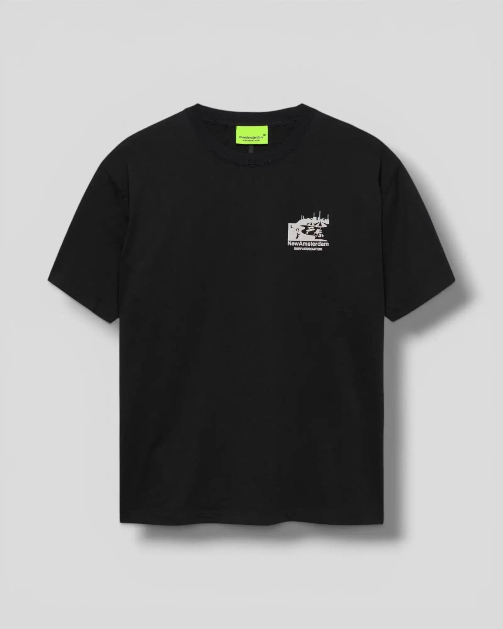 New Amsterdam || Beach Sign Tee - Black -M' New Amsterdam Surf Association