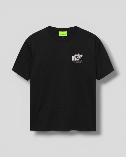 New Amsterdam || Beach Sign Tee - Black -M' New Amsterdam Surf Association