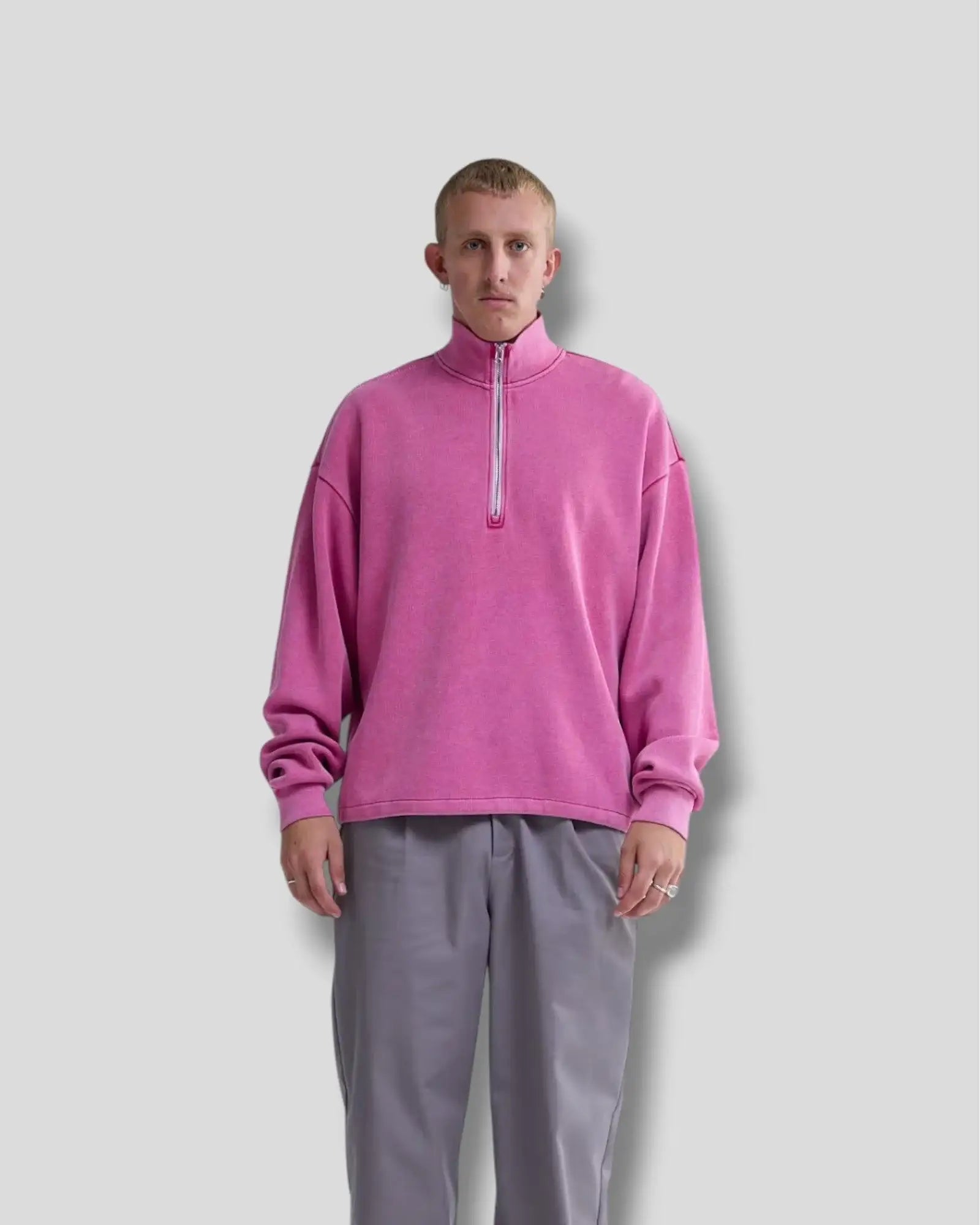 New Amsterdam || Plate Half-Zip - Washed Pink - M' New Amsterdam Surf Association