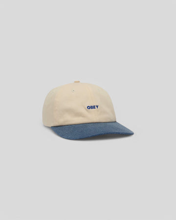 Obey || 2 Tone Bold 6 Panel Strapback - Unbleached - M" Obey