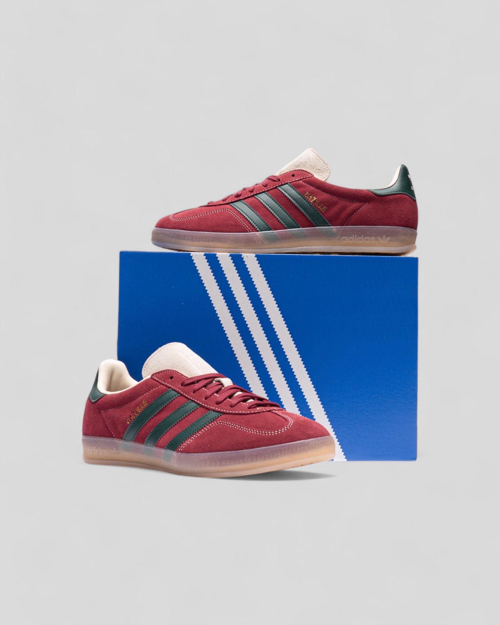 Adidas Gazelle Indoor unisexe - Bordeaux /Dark Green - Baskets basses Adidas