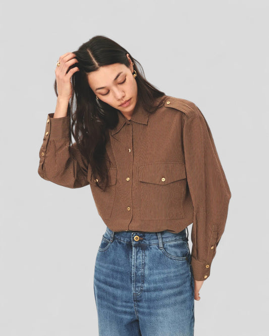 Sessun || Honoria - Striped Shirt - Nutsand Sessùn
